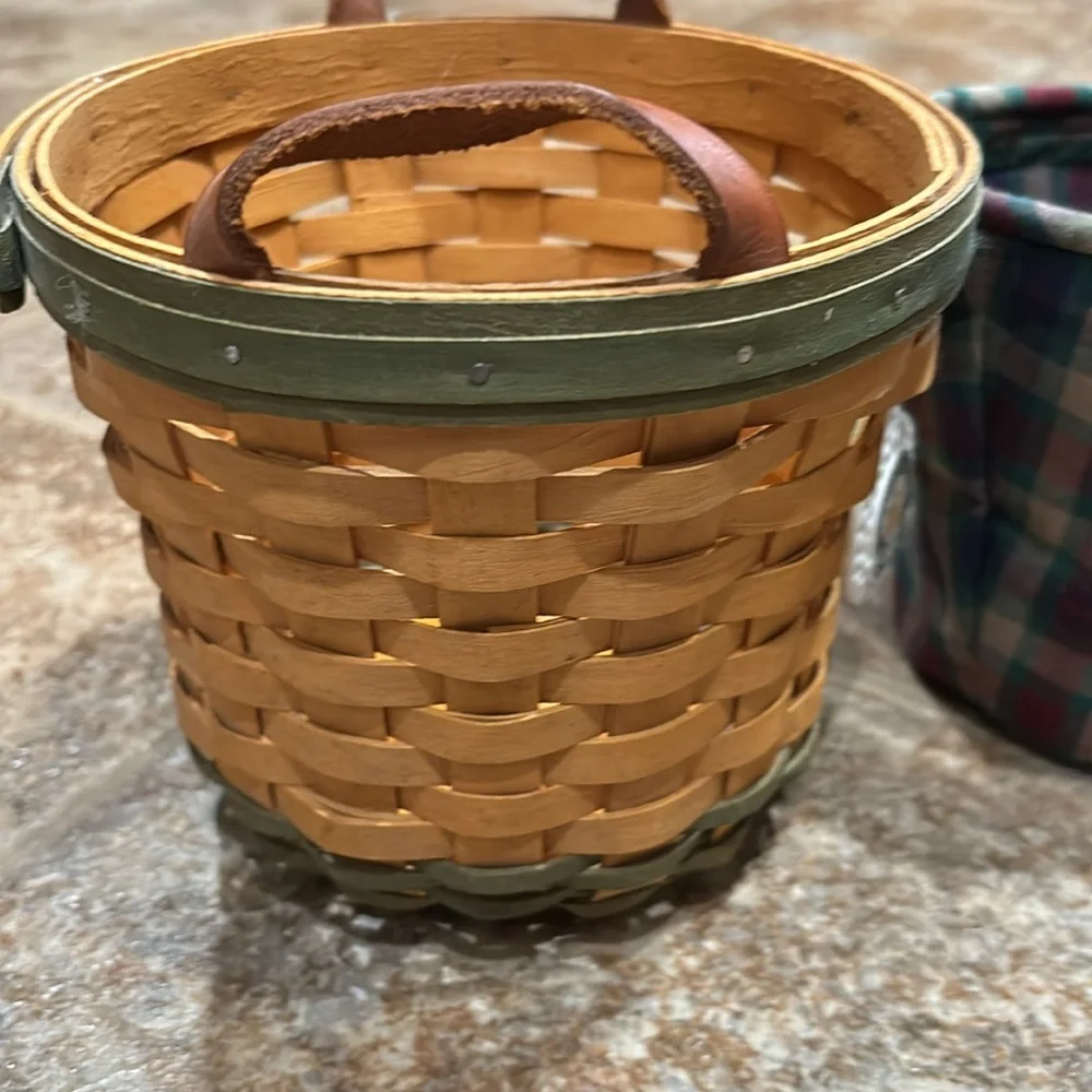 2000 Longaberger Golf Basket Liner Protector and Tie-on